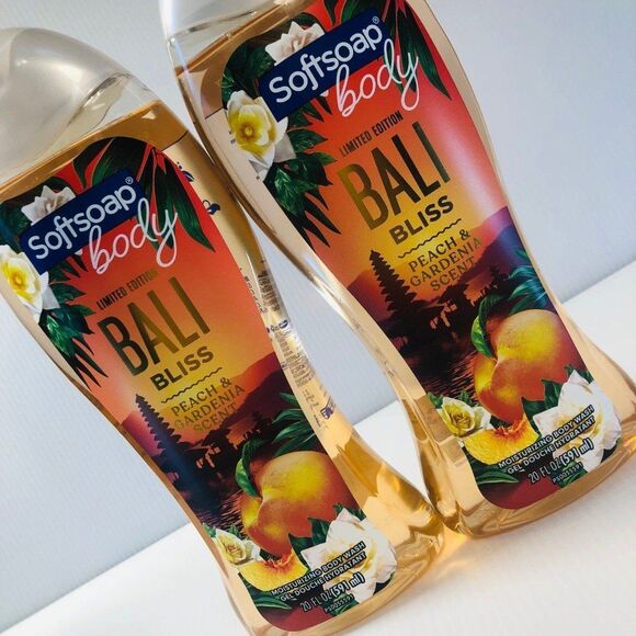 Softsoap Body Wash Limited Edition Bali Bliss Peach & Gardenia Scent Set of 2 - Picture 2 of 6